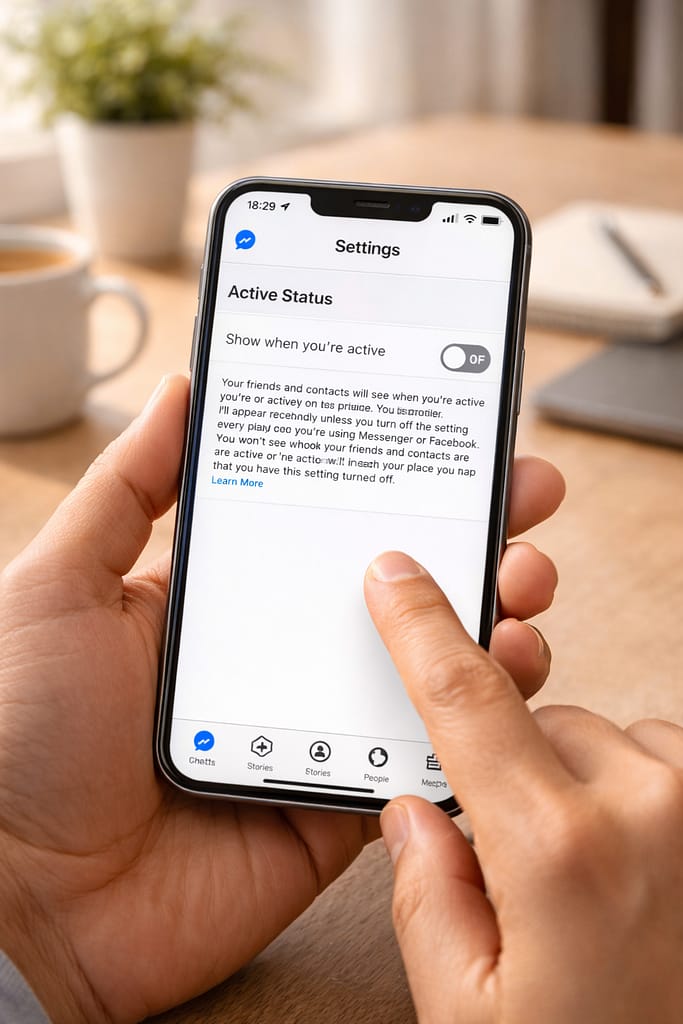 turn off active status messenger